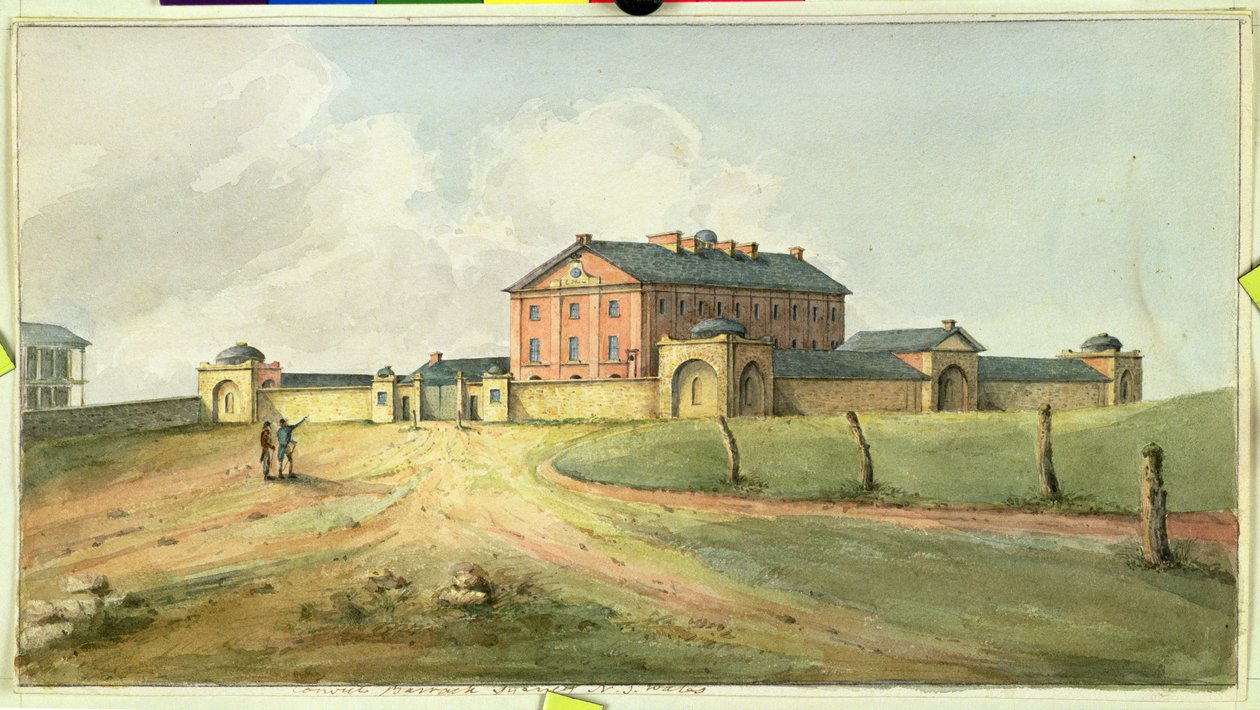 Hyde Park Barracks, Sydney, 1820 körül alkotó: Joseph Lycett