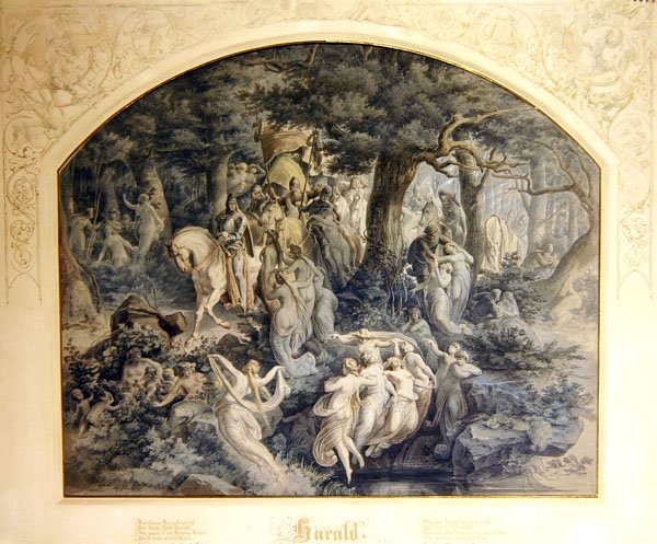 Illusztráció Ludwig Uhland „A Harald balladájához” (akvarell fehér testfestékkel, ceruzával, papíron) alkotó: Joseph Machold