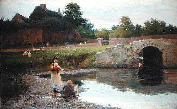 Játszani az Öreg hídnál alkotó: Joseph Malachy Kavanagh