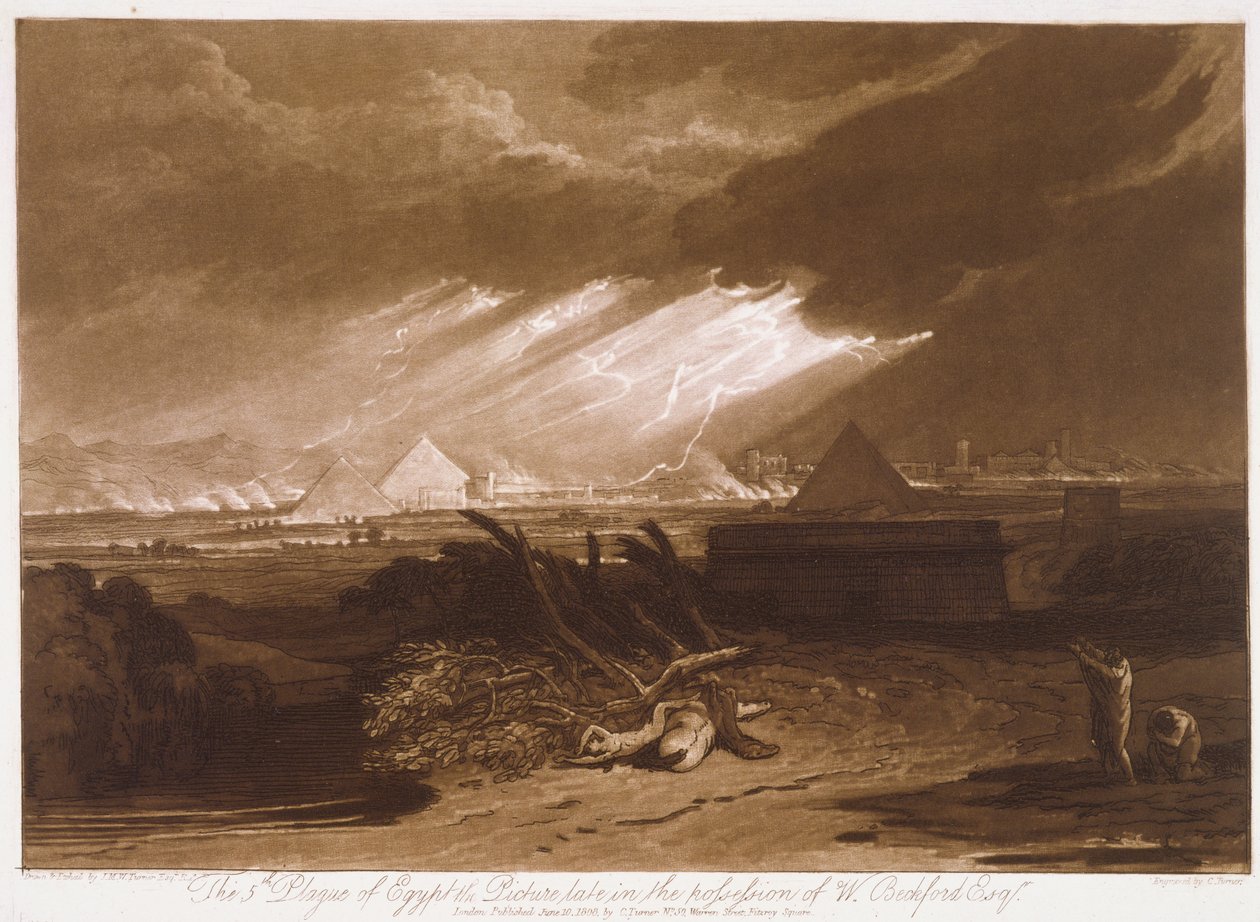 F.16.I Egyiptom ötödik pestisjárványa, a „Liber Studiorum”-ból, vésette: Charles Turner alkotó: Joseph Mallord William (after) Turner