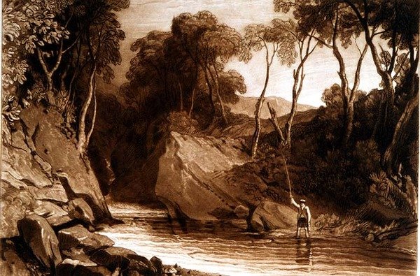 F.30.I Blair Athol közelében, a „Liber Studiorum”-ból, William Say metszet alkotó: Joseph Mallord William (after) Turner