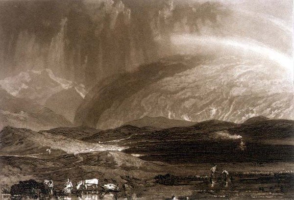F.45.I Tőzegláp, Skócia, a "Liber Studiorum"-ból, George Clint metszete. alkotó: Joseph Mallord William (after) Turner