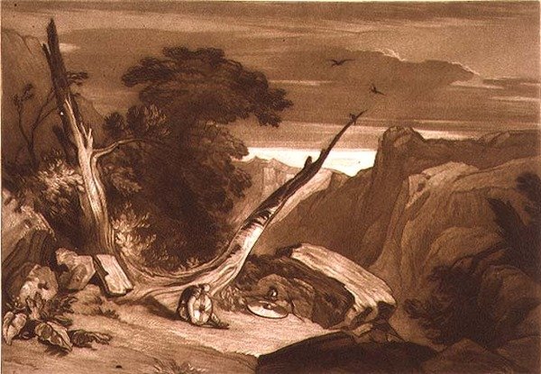 Spenser „Tündérkirálynő” című művéből, a „Liber Studiorum”-ból, T. Hodgetts metszete alkotó: Joseph Mallord William (after) Turner