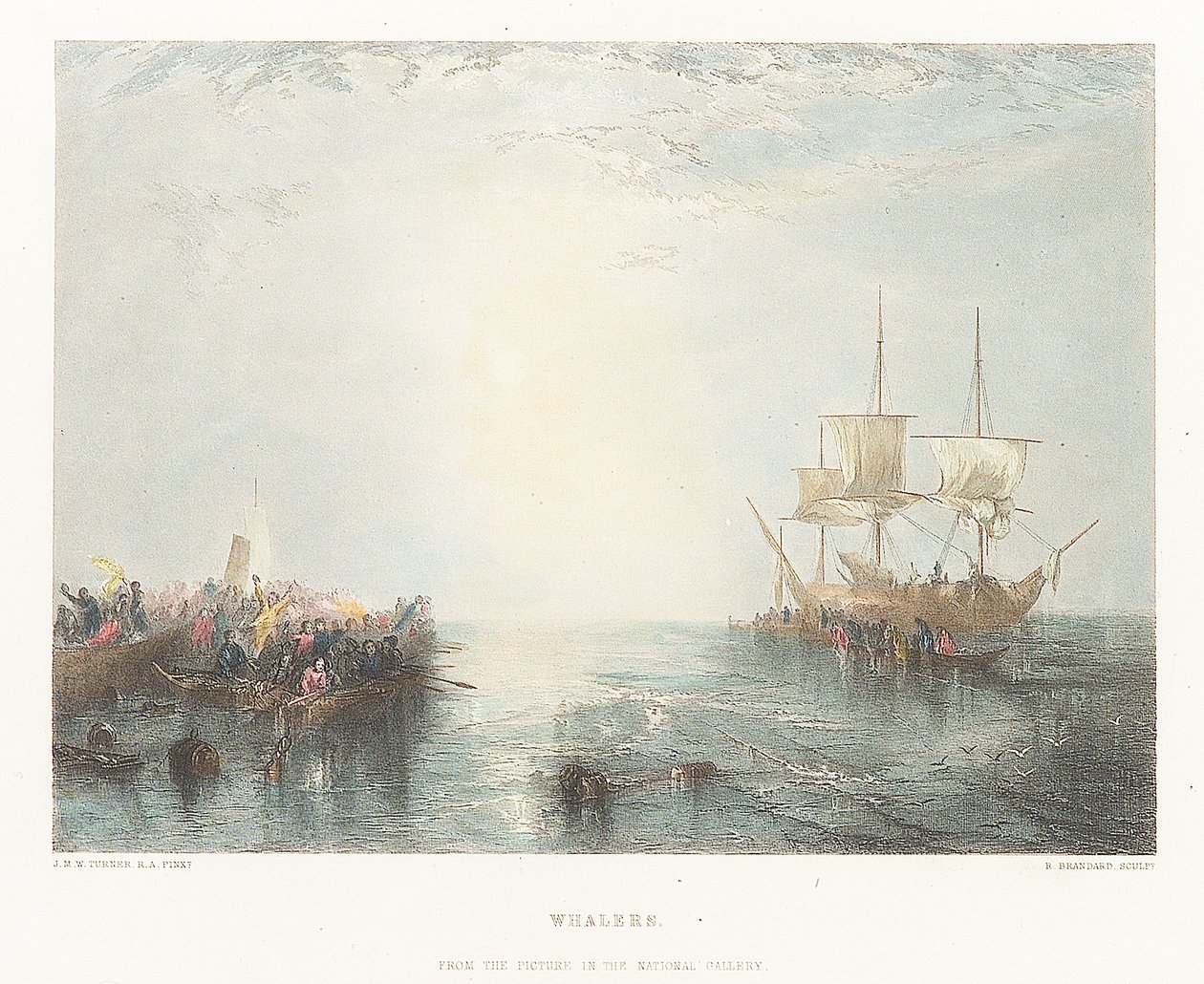 Bálnavadászok. A Nemzeti Galériában található képről alkotó: Joseph Mallord William (after) Turner