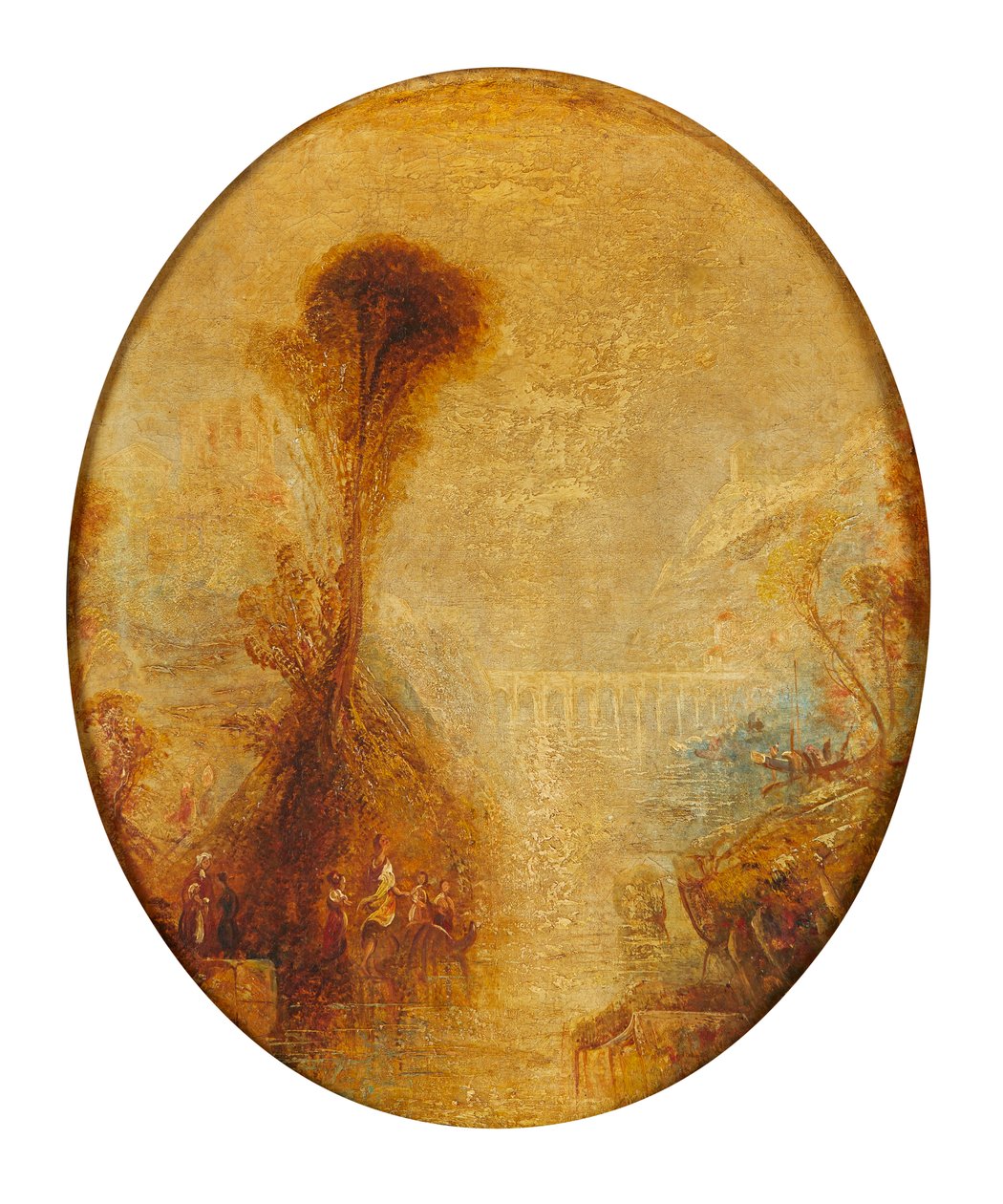 Klasszikus táj viadukttal (olaj, vászon) alkotó: Joseph Mallord William (follower of) Turner