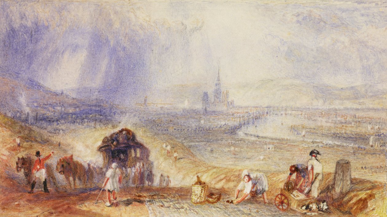 Távoli kilátás, Rouen, 1834 körül (akvarell papíron) alkotó: Joseph Mallord William Turner