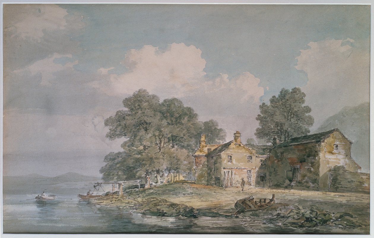 Egy parasztház egy tó mellett a tóvidéken, 1797 körül alkotó: Joseph Mallord William Turner