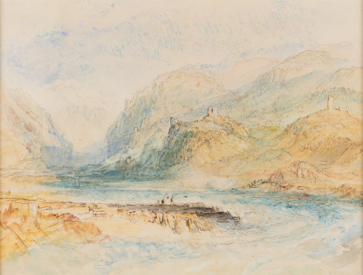 Svájci alpesi völgy, 1843 körül (akvarell, papír) alkotó: Joseph Mallord William Turner