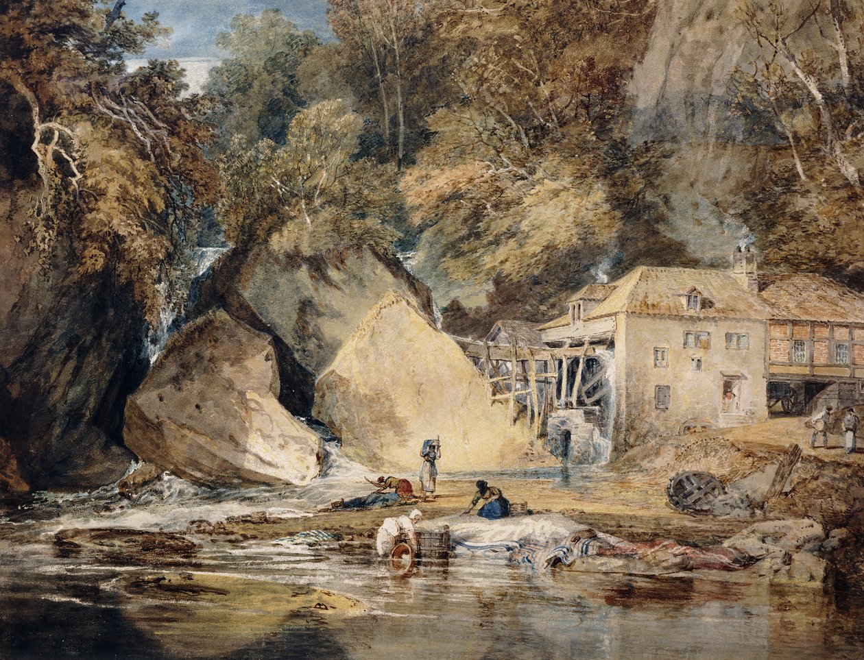 Aberdulais malom, Glamorganshire, Wales, 1796-97 alkotó: Joseph Mallord William Turner