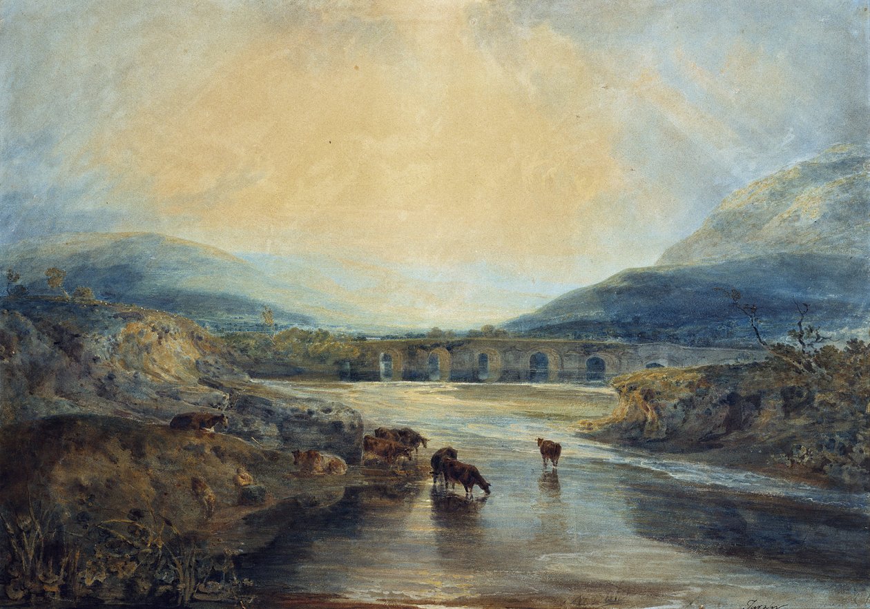 Abergavenny híd, Monmouthshire: Tisztulás egy záporos nap után alkotó: Joseph Mallord William Turner