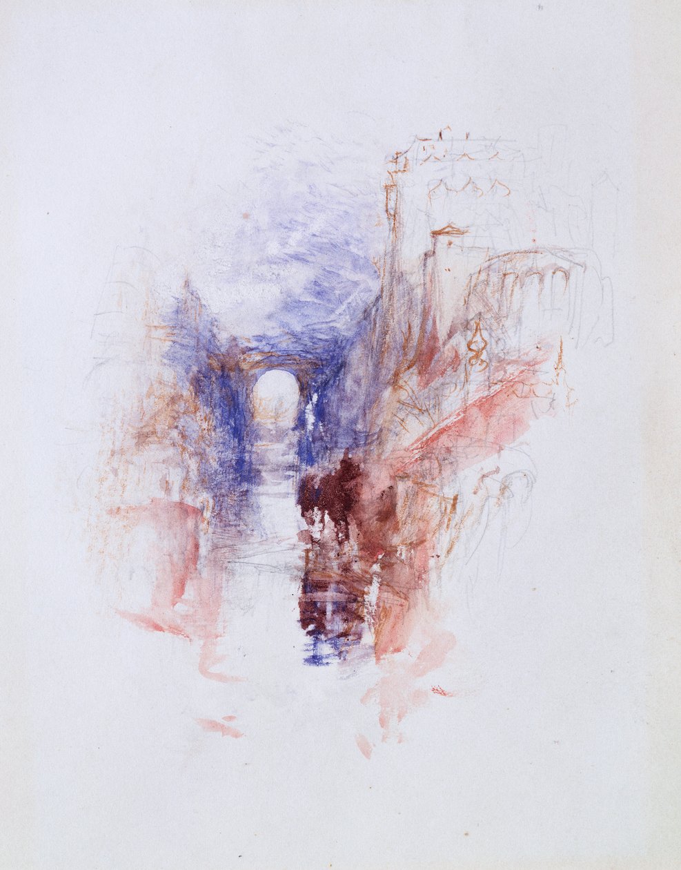 Egy olasz kastély a folyó felett, 1827 körül alkotó: Joseph Mallord William Turner