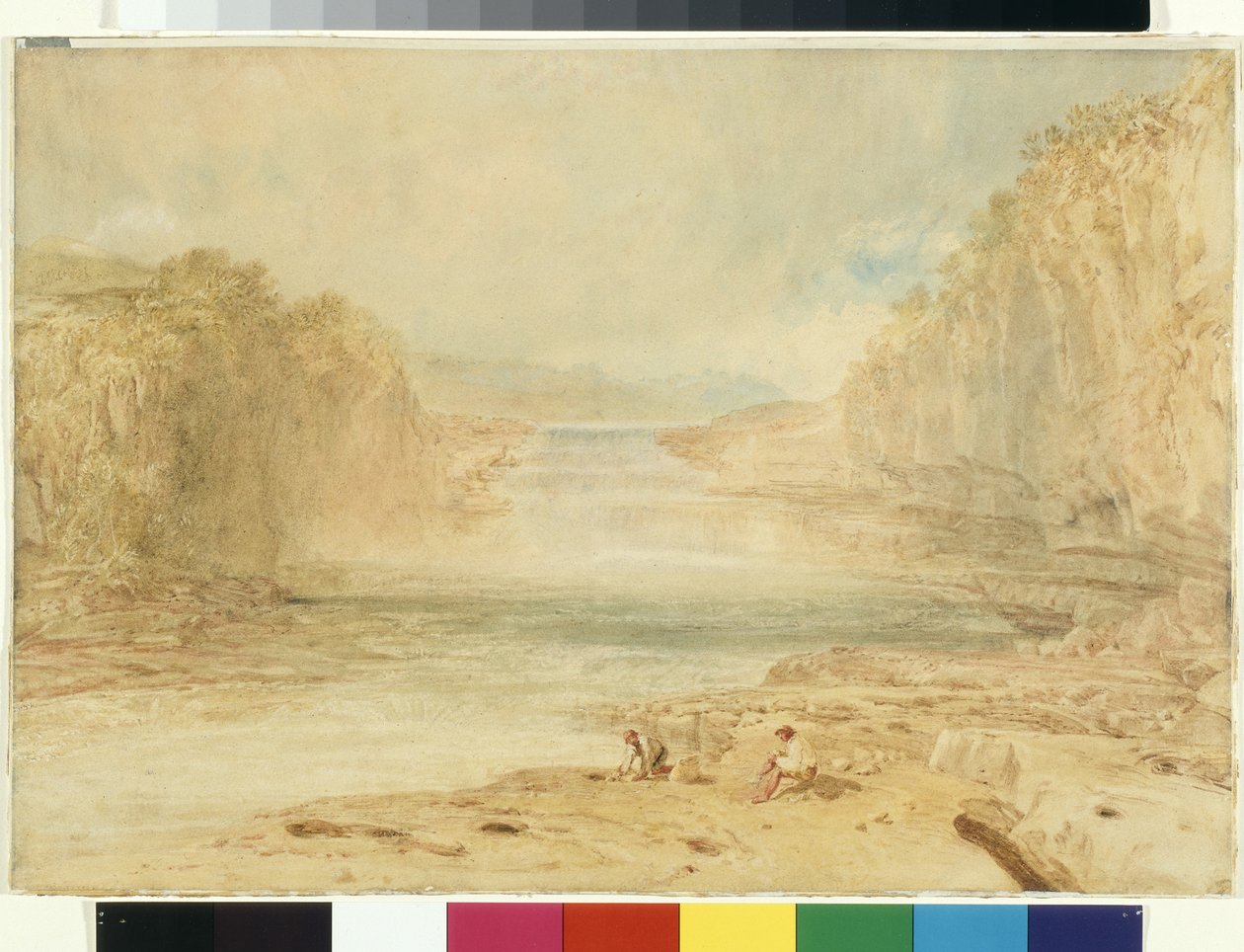 Aysgarth Force, Richmondshire (akvarell ceruzával, fehér papíron) alkotó: Joseph Mallord William Turner