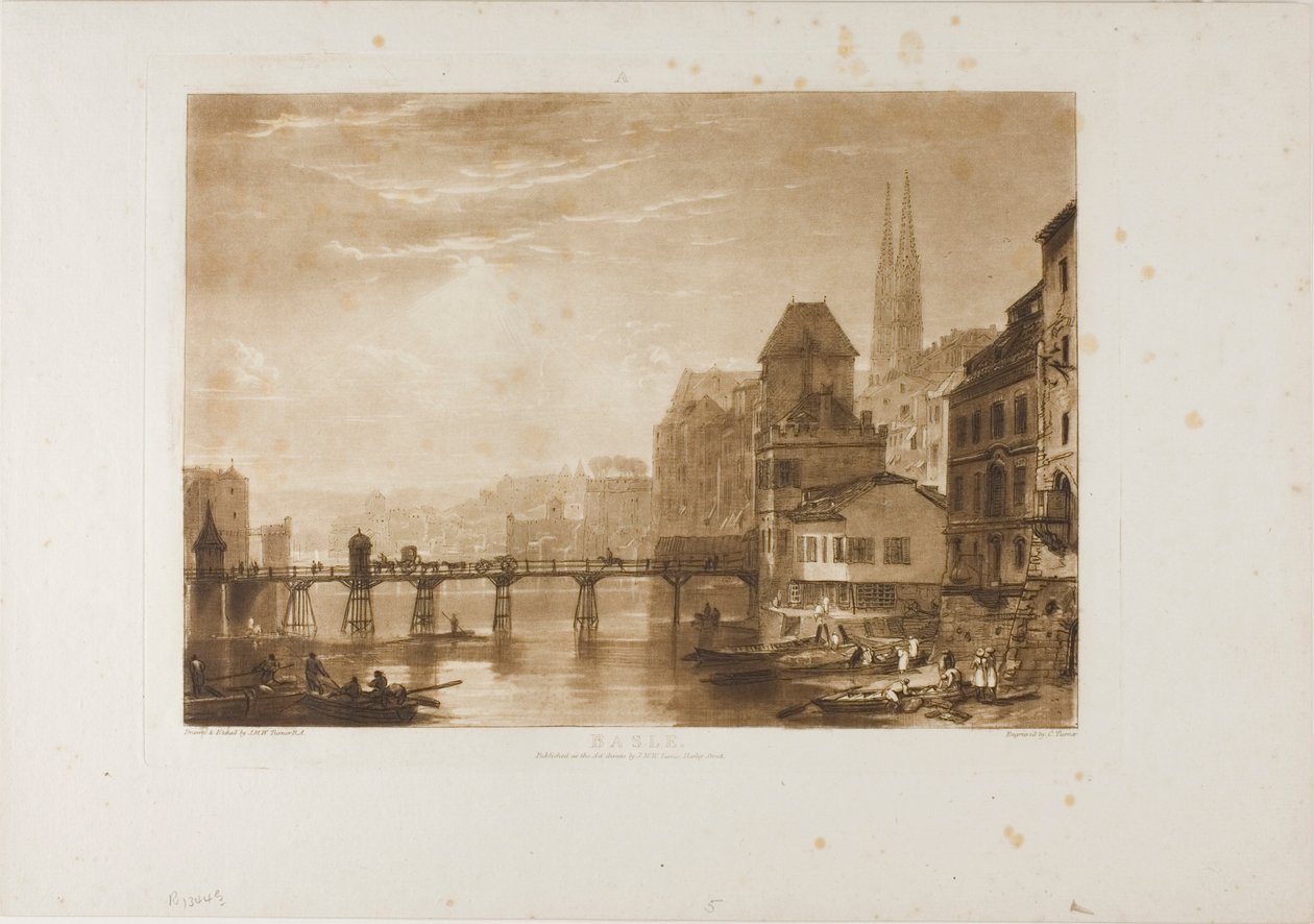 Bázel, 5. tábla a Tanulmányok Könyvéből alkotó: Joseph Mallord William Turner