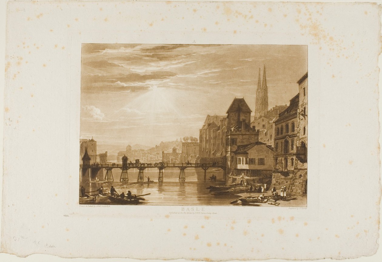Bázel, 5. tábla a Tanulmányok Könyvéből alkotó: Joseph Mallord William Turner