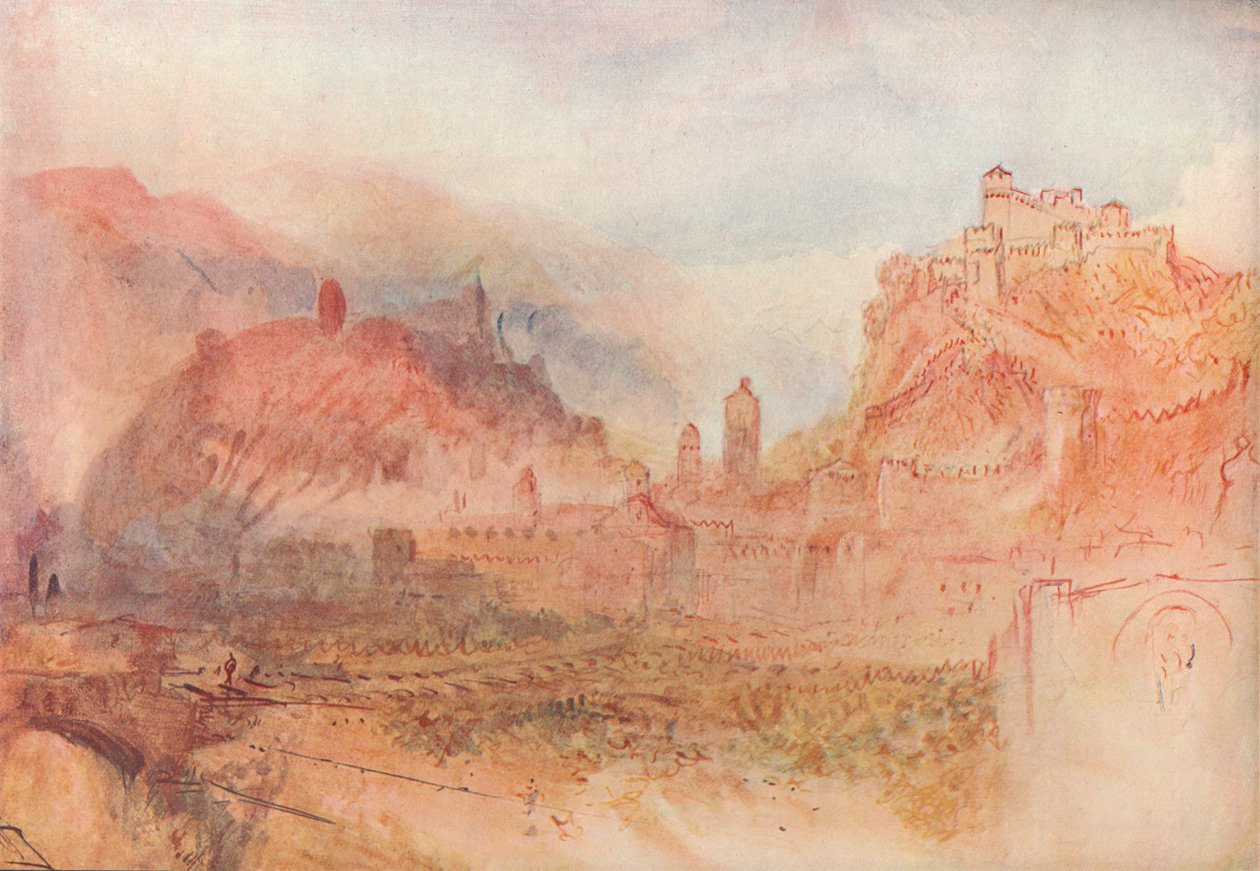 Bellinzona: Délről, 1909 alkotó: Joseph Mallord William Turner