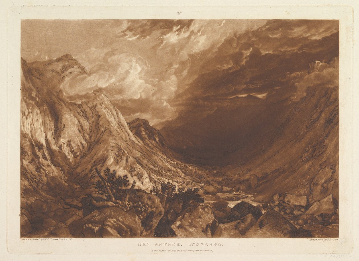Ben Arthur, Scotland Liber Studiorum, XIV. rész, 69. lemez, 1819. január 1. alkotó: Joseph Mallord William Turner