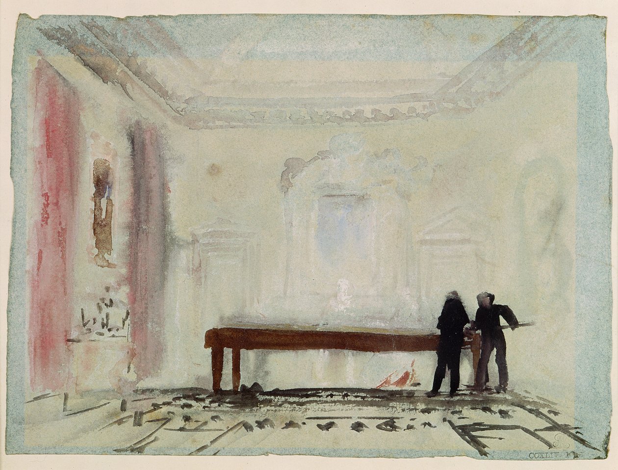 Biliárdjátékosok a Petworth House-ban, 1830 (guache) alkotó: Joseph Mallord William Turner