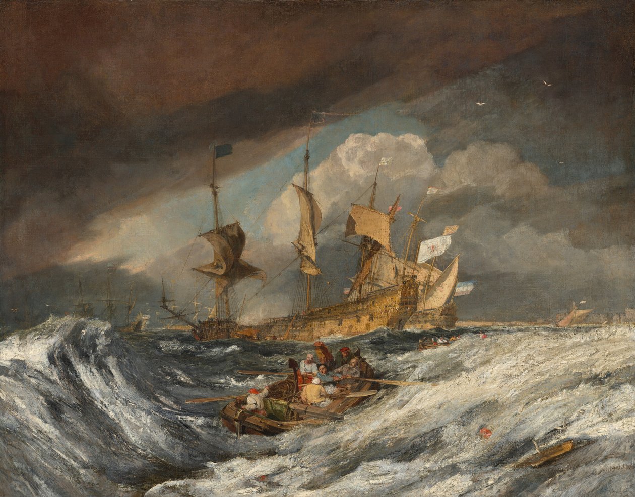 Hajók horgonyoznak a holland harcosoknak alkotó: Joseph Mallord William Turner