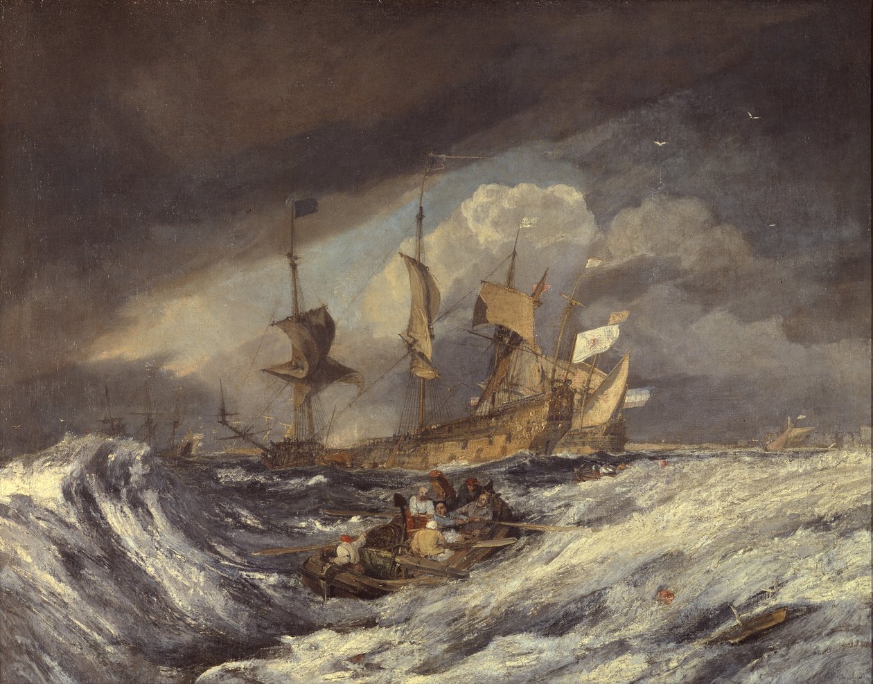 Hajók horgonyozva a holland háborús férfiaknak, 1804 körül alkotó: Joseph Mallord William Turner