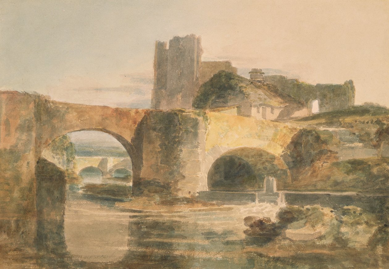 Brecon Bridge and Castle, c.1795 (watercolor on paper) alkotó: Joseph Mallord William Turner