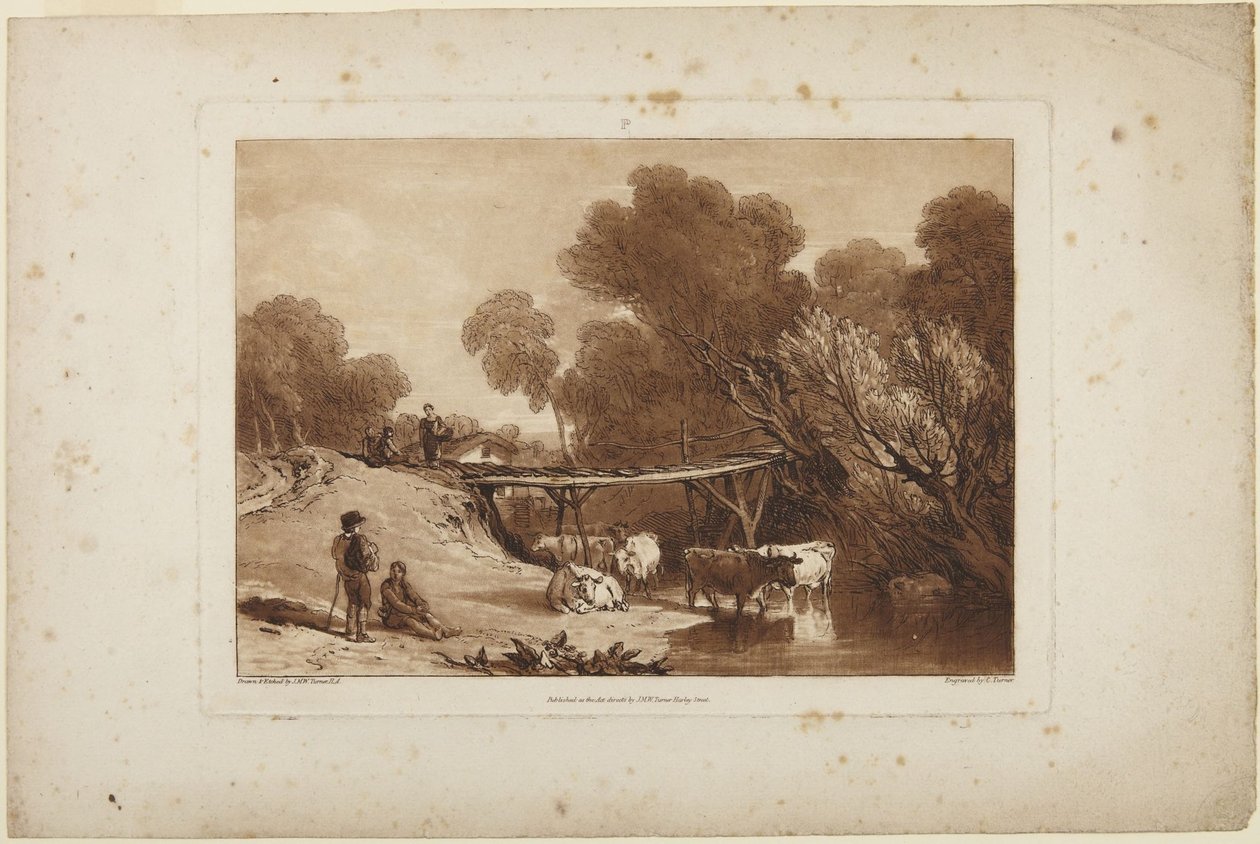 Híd és tehenek alkotó: Joseph Mallord William Turner