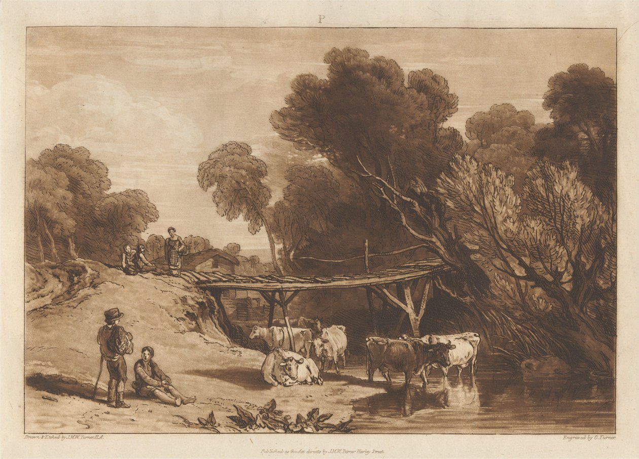 Híd és tehenek alkotó: Joseph Mallord William Turner