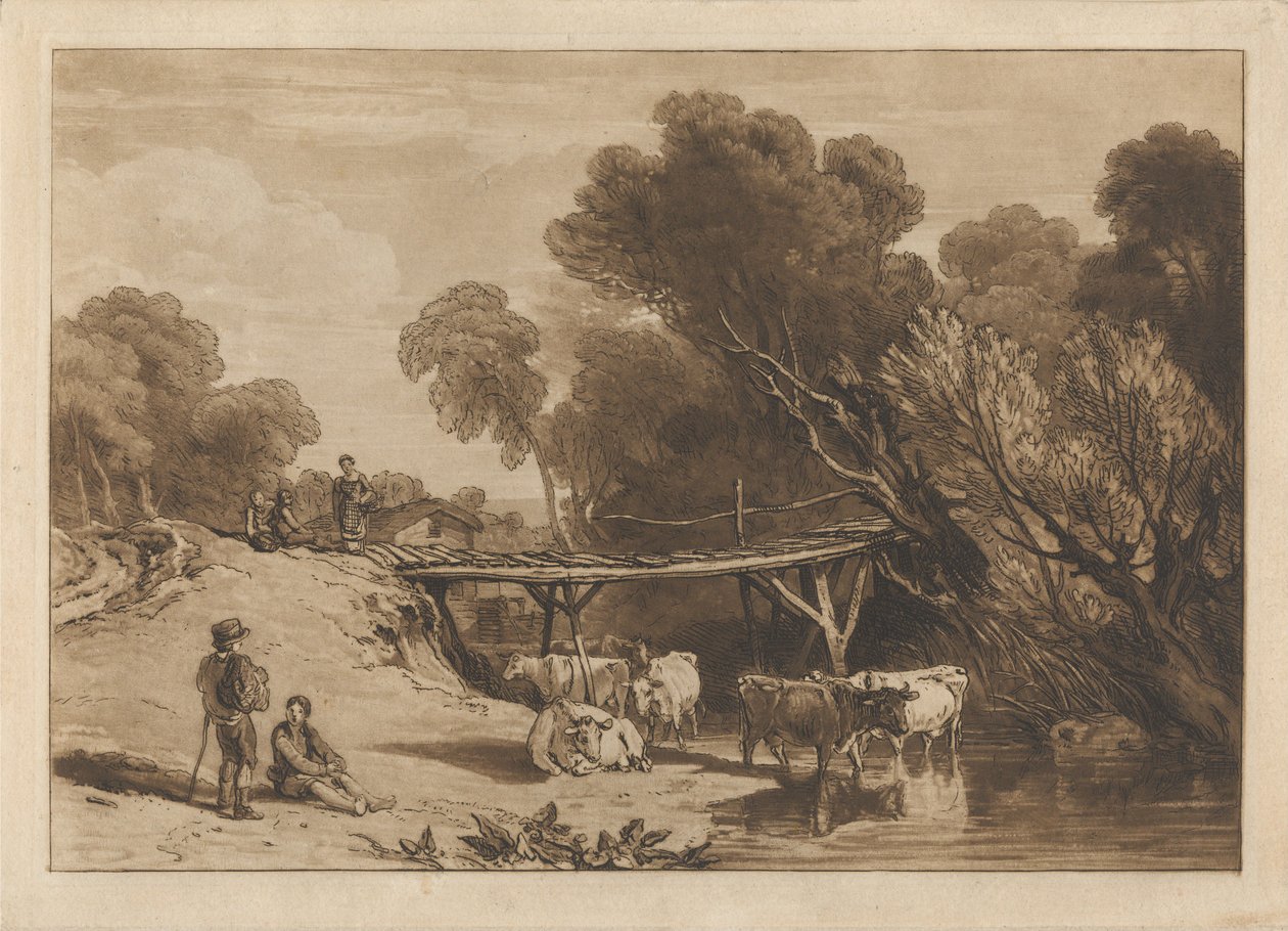 Híd és tehenek alkotó: Joseph Mallord William Turner