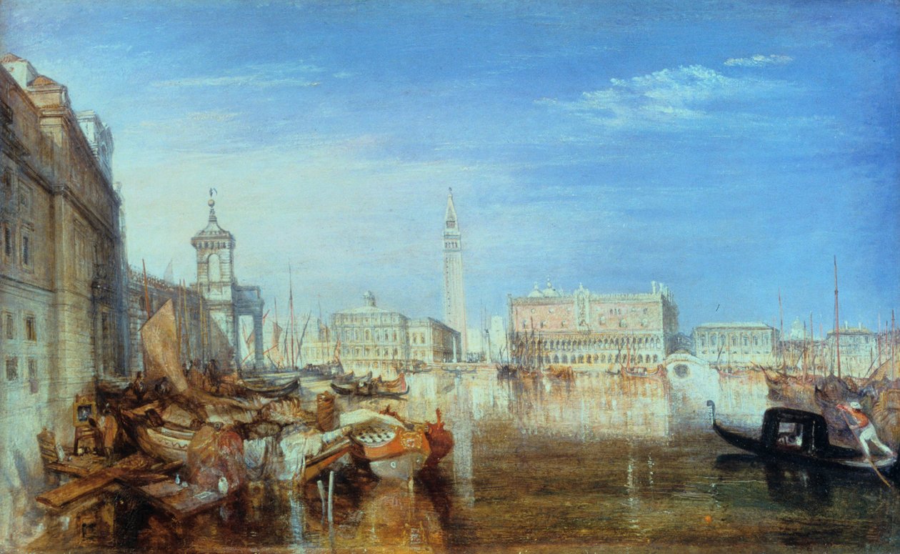 Sóhajok hídja, Hercegi Palota és Vámház, Velence: Canaletti festmény, 1833 alkotó: Joseph Mallord William Turner