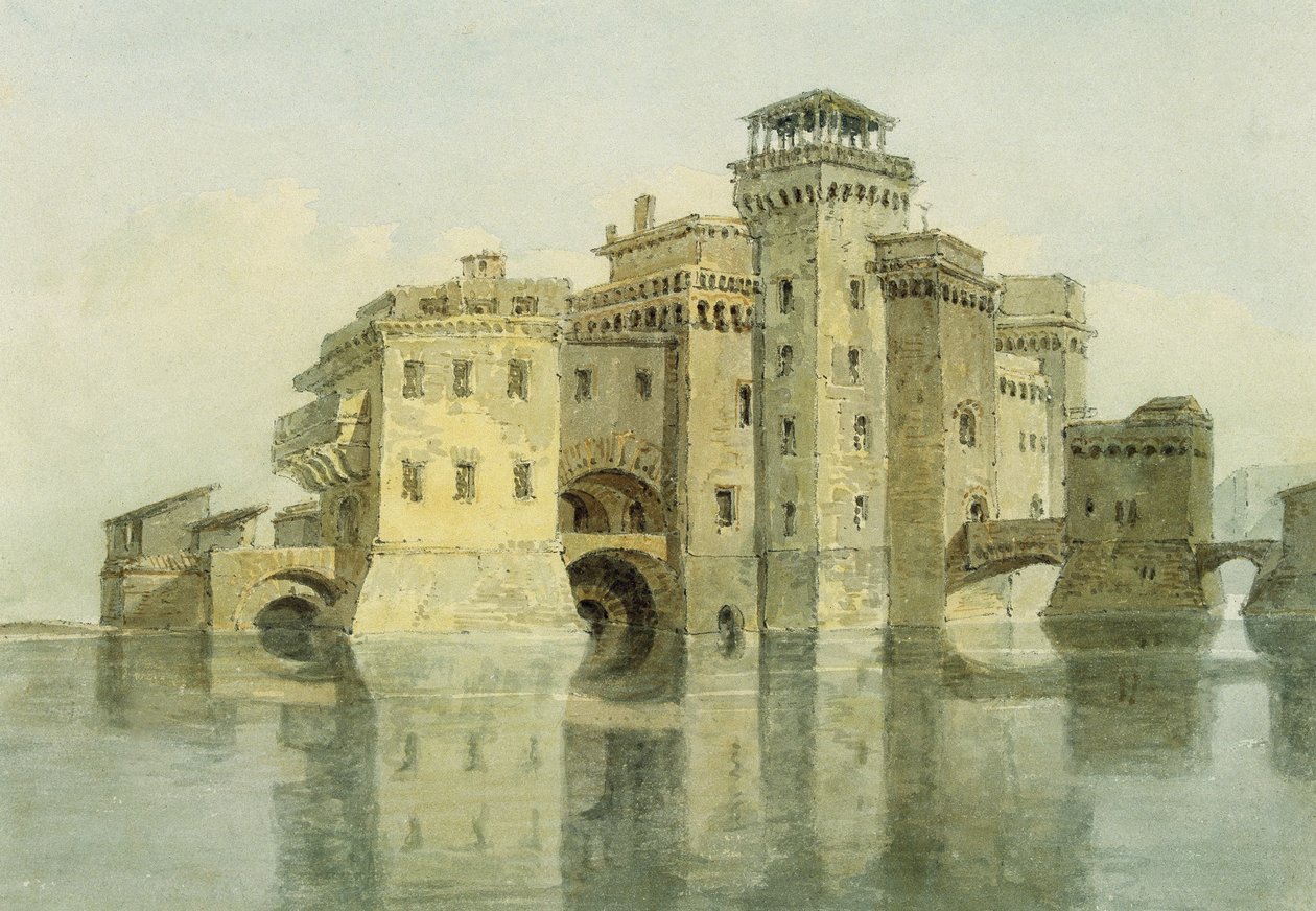 Kastély, dátum ismeretlen (akvarell és ceruza, papír) alkotó: Joseph Mallord William Turner