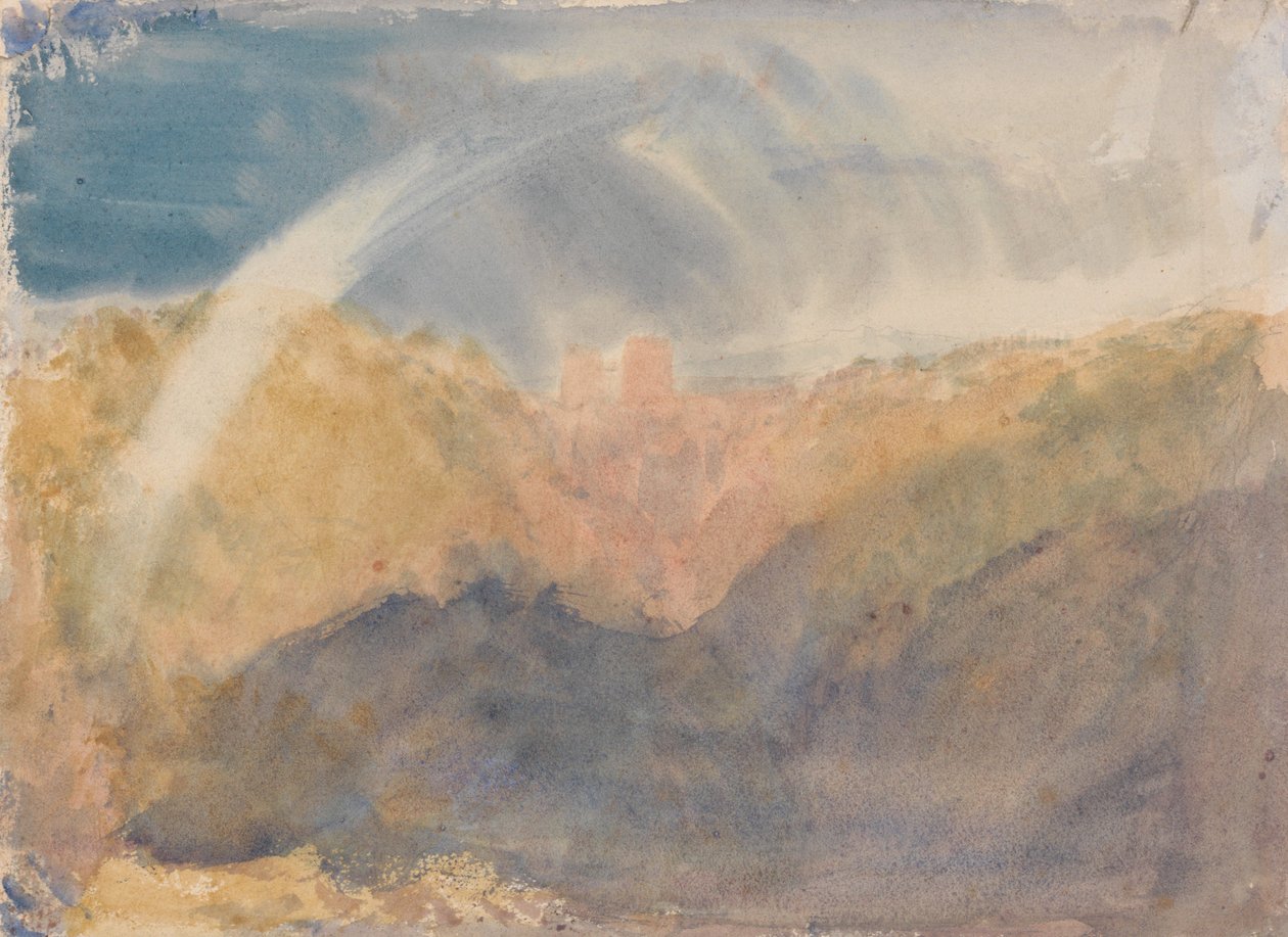 Crichton kastély szivárvánnyal; színtanulmány alkotó: Joseph Mallord William Turner