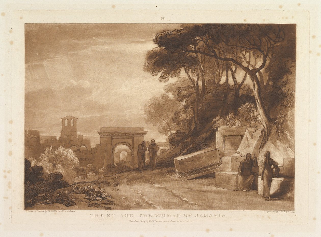 Krisztus és a szamáriai asszony Liber Studiorum, XIV. rész, 71. tábla, 1819. január 1. alkotó: Joseph Mallord William Turner