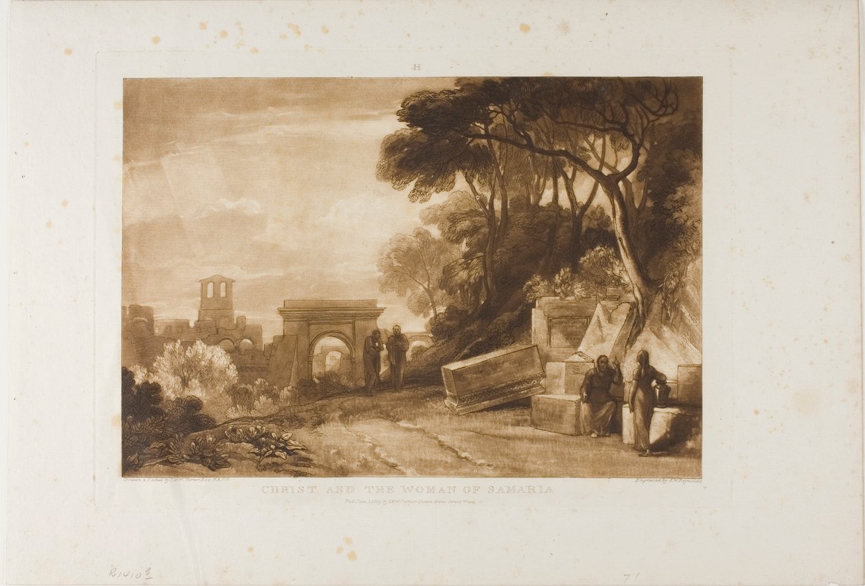 Krisztus és a szamáriai asszony, 71. lemez a Liber Studiorumtól alkotó: Joseph Mallord William Turner