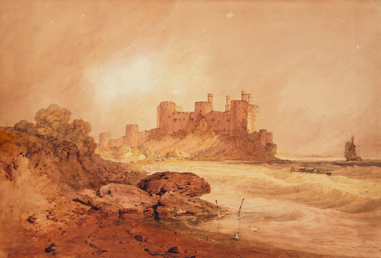 Conway kastély, Észak-Wales, 1800 körül alkotó: Joseph Mallord William Turner
