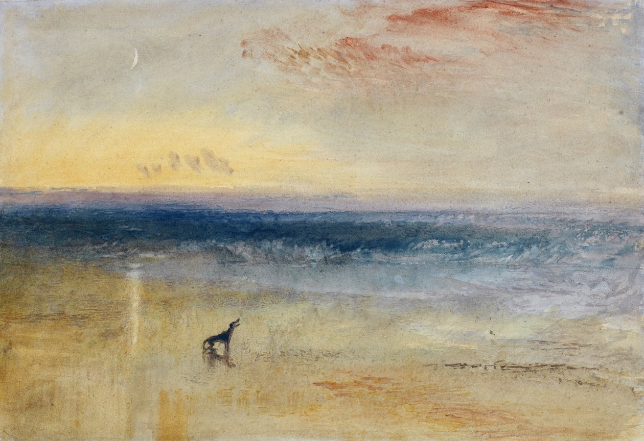 Hajnal a hajóroncs után, 1841 körül (grafit, akvarell, testfesték és kréta papíron) alkotó: Joseph Mallord William Turner