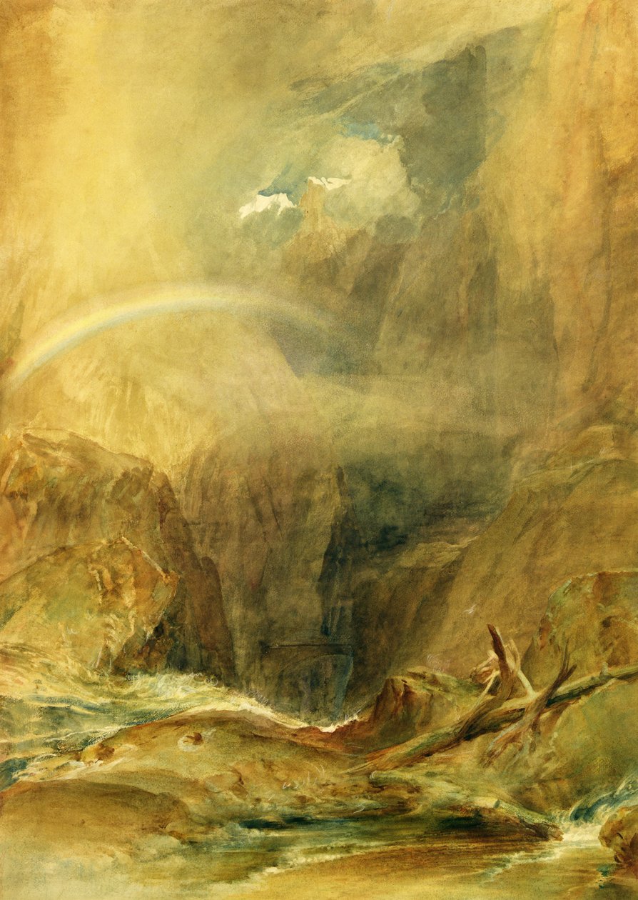 Ördöghíd, Szent Gotthárd-hágó, 1804 körül (akvarell és fehér viaszkréta szőtt papíron) alkotó: Joseph Mallord William Turner