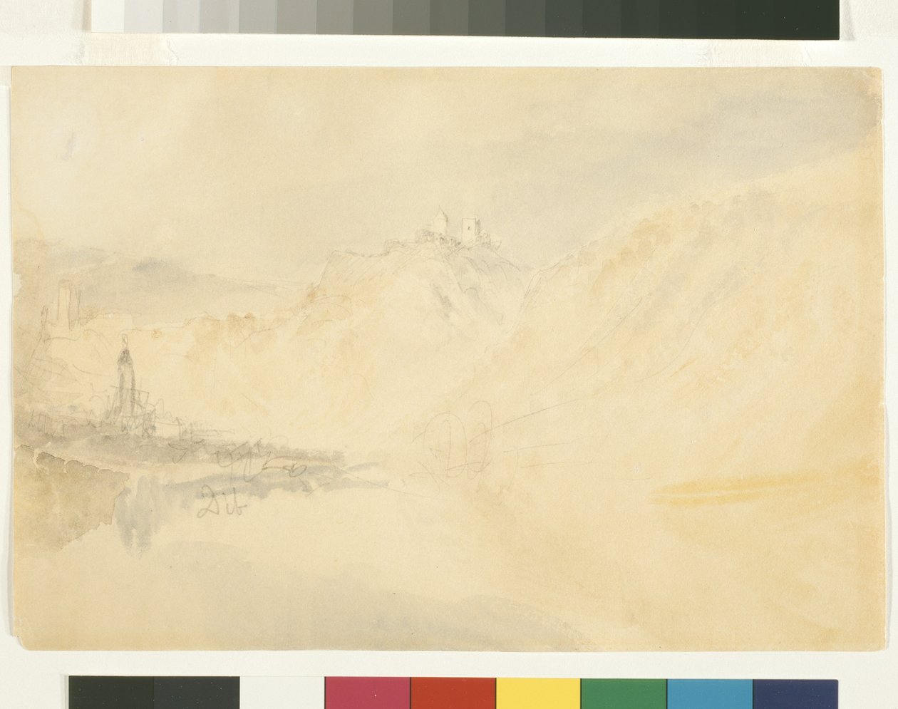 Dieblich On The Mosel (akvarell ceruza fölött fehér papíron) alkotó: Joseph Mallord William Turner