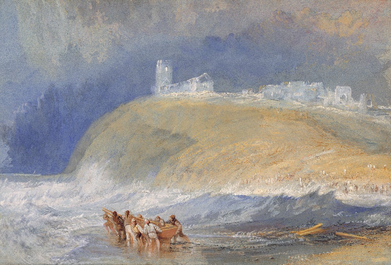 Dunstanborough kastély, Northumberland, 1829 körül (akvarell papíron) alkotó: Joseph Mallord William Turner