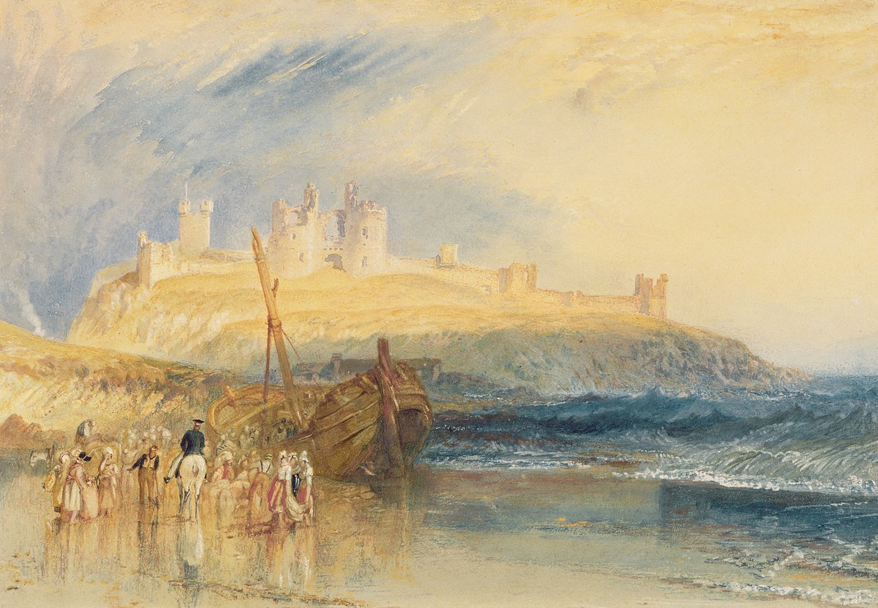 Dunstanborough kastély, Northumberland, 1829 körül (akvarell papíron) alkotó: Joseph Mallord William Turner