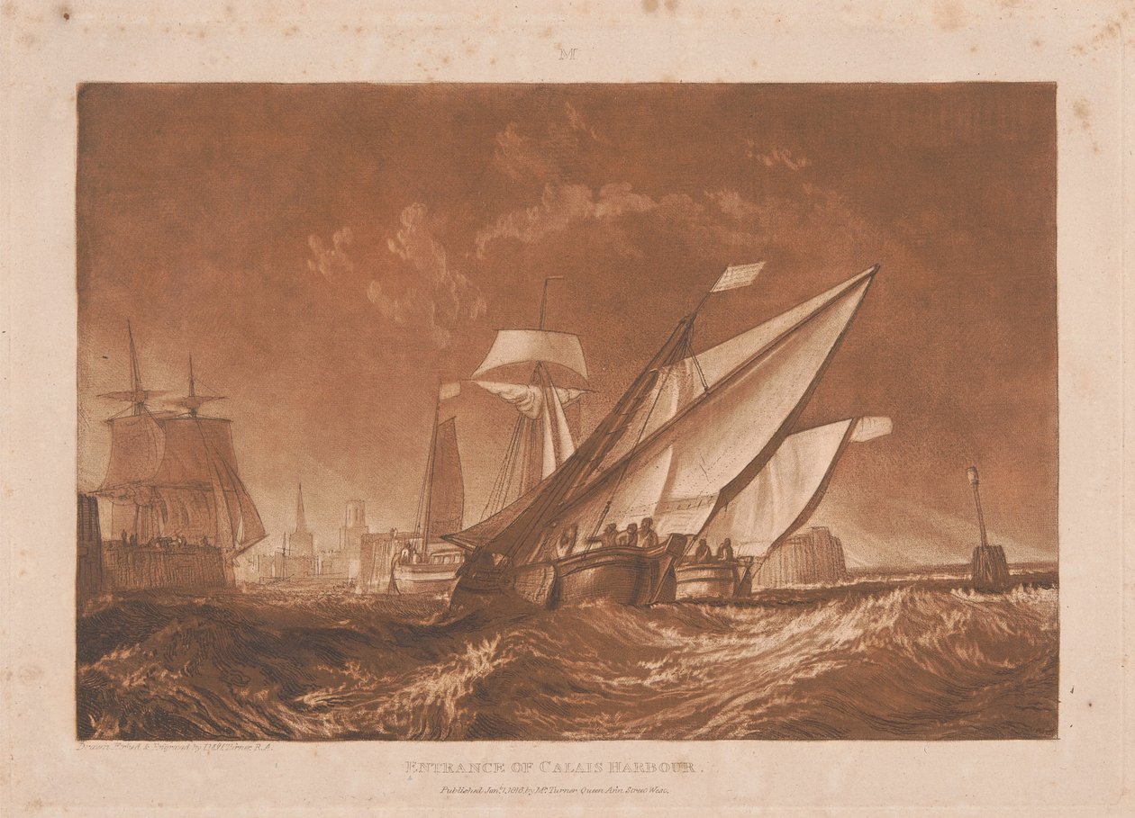 A calais-i kikötő bejárata alkotó: Joseph Mallord William Turner