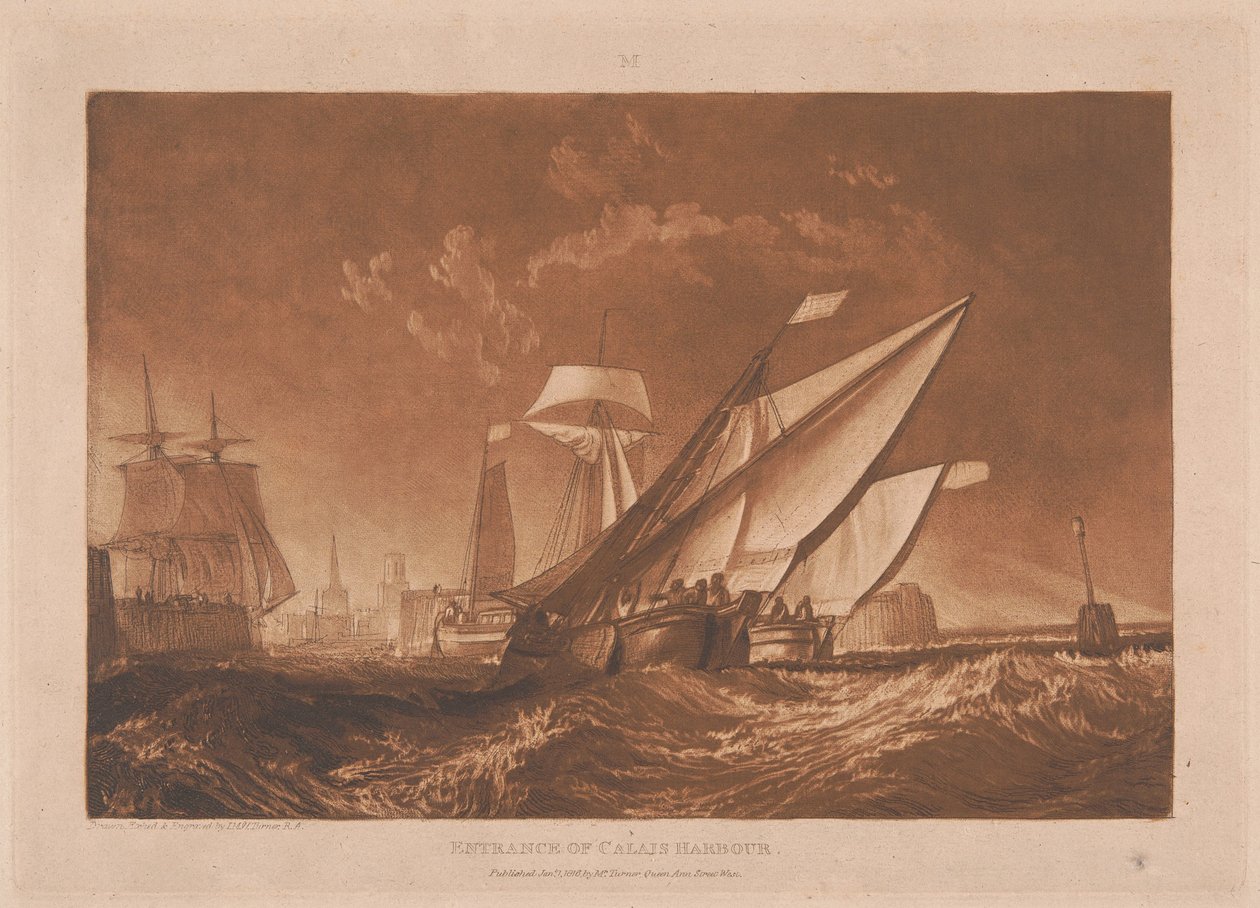 A calais-i kikötő bejárata alkotó: Joseph Mallord William Turner