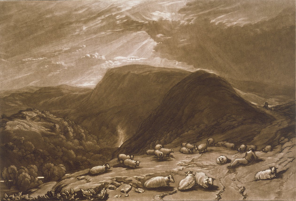 F.25.I Hind Head Hill, a „Liber Studiorum”-ból, vésette Robert Dunkarton, 1811 alkotó: Joseph Mallord William Turner