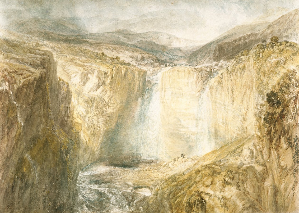 Fall Of The Tees, Yorkshire (akvarell ceruzával, törtfehér szőtt papíron) alkotó: Joseph Mallord William Turner