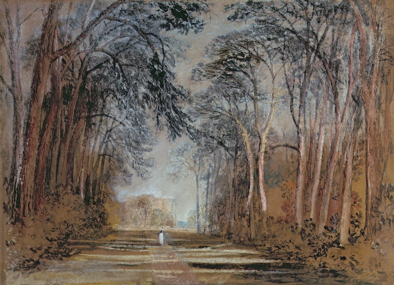 Farnley Avenue, Farnley Hall, Yorkshire (ceruza, kréta, akvarell, gouache és víz) alkotó: Joseph Mallord William Turner
