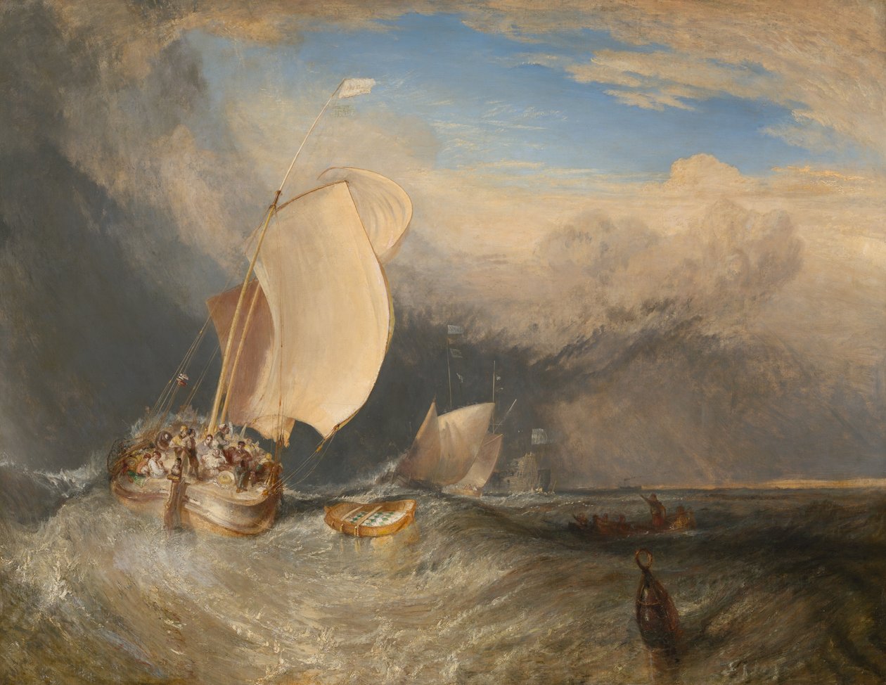 Horgászcsónakok a halakért alkudozó horgászokkal alkotó: Joseph Mallord William Turner