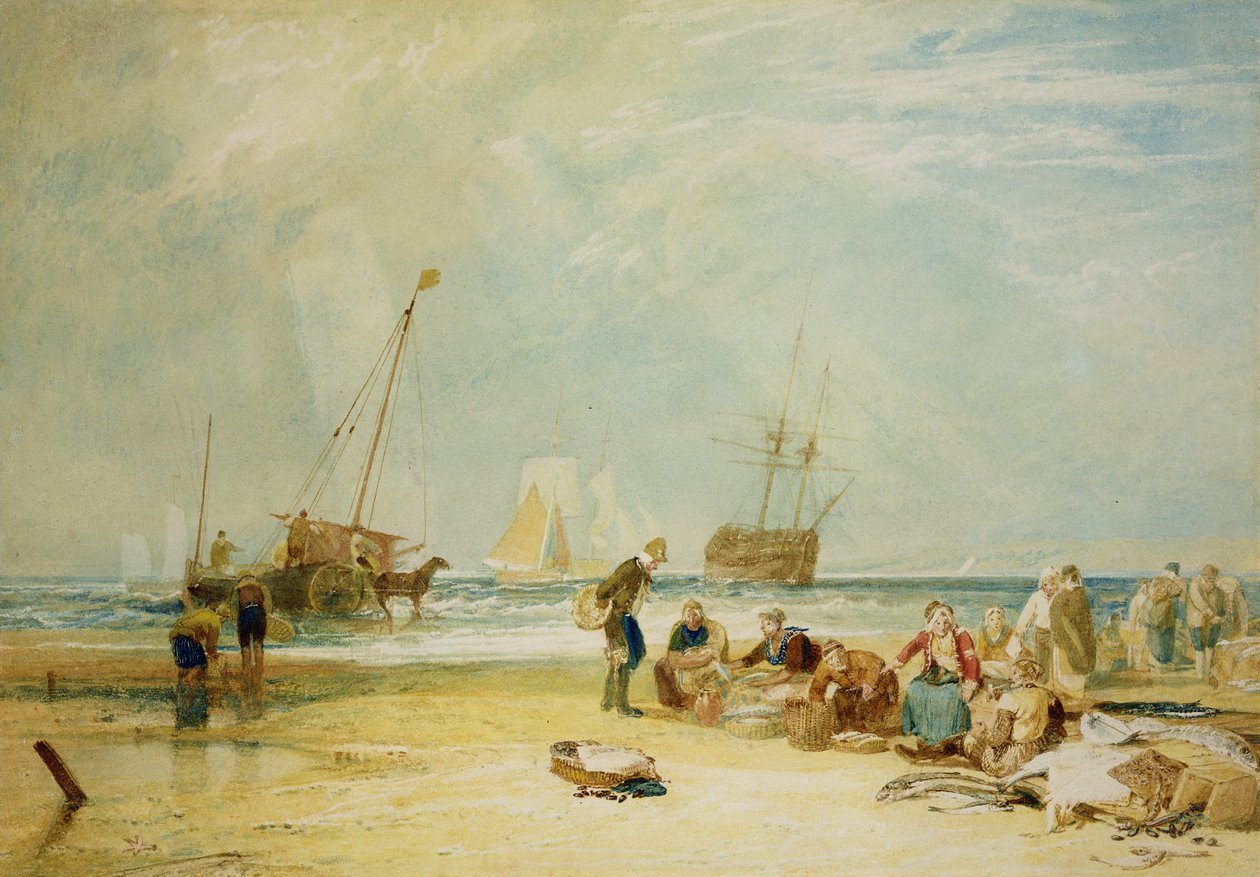 Fishmarket on the Sands, Hastings (wc) alkotó: Joseph Mallord William Turner