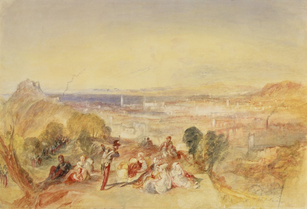 Genova, Olaszország, 1851 körül (akvarell papíron) alkotó: Joseph Mallord William Turner