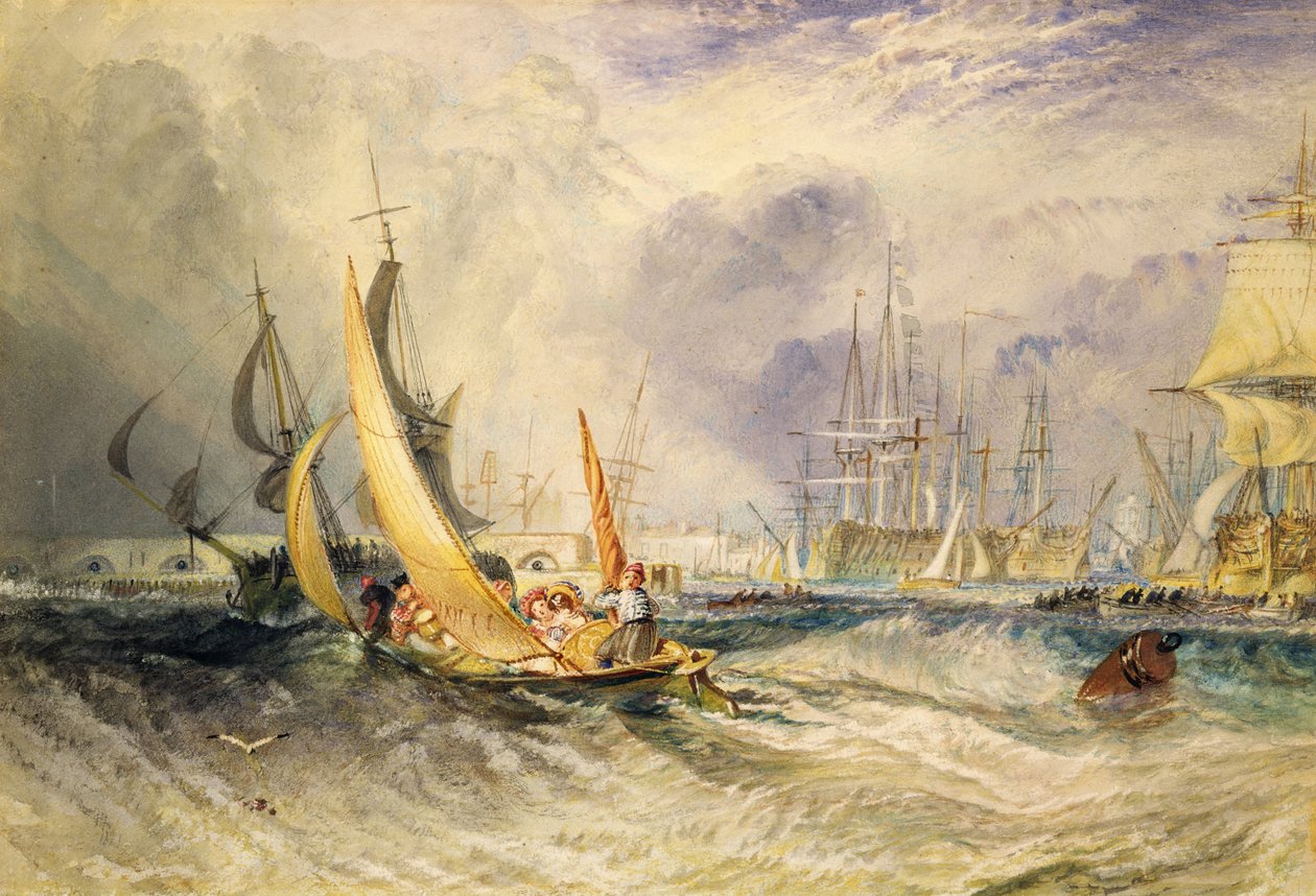 Gosport: a portsmouthi kikötő bejárata (wc papíron) alkotó: Joseph Mallord William Turner