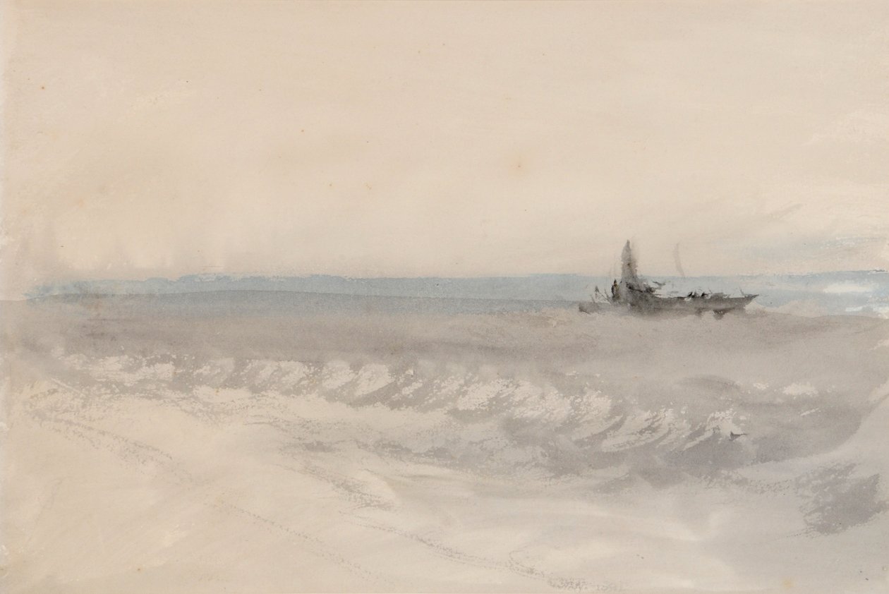 Szürke-tenger, partra futó csónak, 1845-50 körül (akvarell, papír) alkotó: Joseph Mallord William Turner