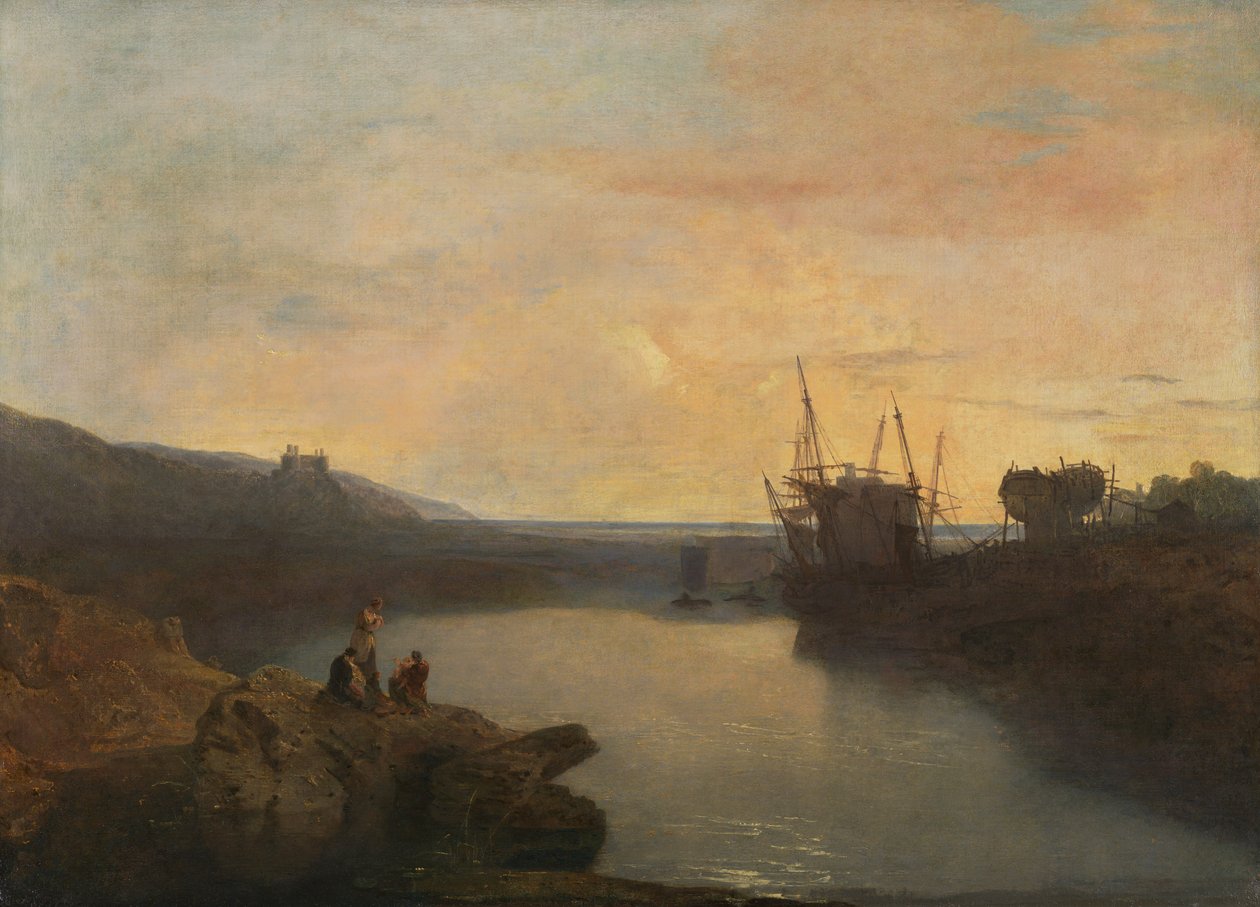 Harlech kastély, Tygwyn Ferryről, Nyári esti alkony [1799, Royal Academy of Arts, London, kiállítási katalógus] alkotó: Joseph Mallord William Turner