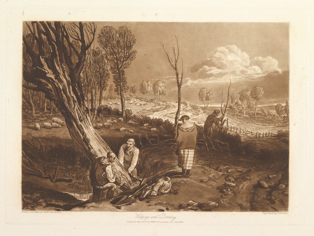 Fedezés és árkolás Liber Studiorum, X. rész, 47. tábla, 1812. május 23. alkotó: Joseph Mallord William Turner